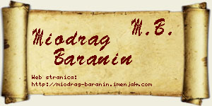 Miodrag Baranin vizit kartica